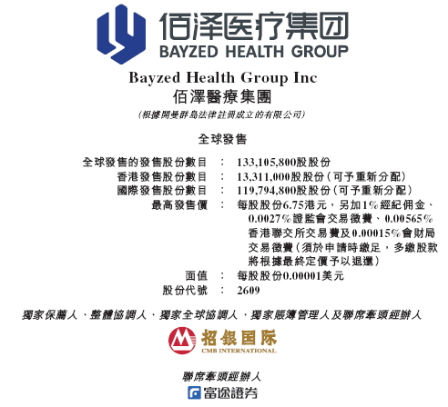 佰泽医疗启动招股(🏾)，6月23日香港上市，嘉(💂)实基金参与基石投资